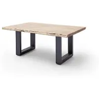 Robas Lund CARTAGENA Couchtisch 110 anthrazit lackiert, Farbe:Akazie natur/U-Form