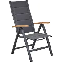 LC Garden »Unicamo« Klappsessel Textilen anthrazit/anthrazit Klappstuhl Teakholz Gartenstuhl