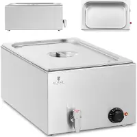 Royal Elektrischer Bain-Marie-Wärmer mit Hahn GN 1/1 600 W
