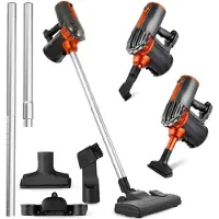 Retoo Beutelloser Staubsauger 2-in-1, 600 Watt Hand- Stand- und Stielstaubsauger für Hartböden & Teppich, HEPA-Filter, 5m Kabel – Stabstaubsauger