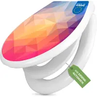 Banjado Familien WC Sitz weiß mit Kindersitz und Absenkautomatik und Motiv Bunte Kristalle [TDWK 10669]