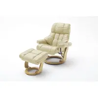 Robas Lund CALGARY XXL Relaxer 180 mit Hocker, Farbe:Creme/Natur