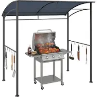 Outsunny Grillpavillon BBQ-Pavillon Grill Pavillon Gartenzelt Flammschutzdach