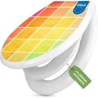 Banjado Familien WC Sitz weiß mit Kindersitz und Absenkautomatik und Motiv Bunte Glasbausteine [TDWK 11329]