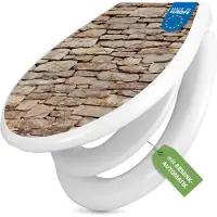 Banjado Familien WC Sitz weiß mit Kindersitz und Absenkautomatik und Motiv Stadtmauer [TDWK 10428]