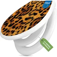 Banjado Familien WC Sitz weiß mit Kindersitz und Absenkautomatik und Motiv Leopard [TDWK 10060]