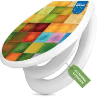 Banjado Familien WC Sitz weiß mit Kindersitz und Absenkautomatik und Motiv Farbkasten 2 [TDWK 11563]