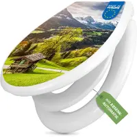 Banjado Familien WC Sitz weiß mit Kindersitz und Absenkautomatik und Motiv Berchtesgadener Land [TDWK 11208]