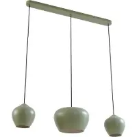 LUCANDE Hängeleuchte Malisa, grün, 3-fl., Metall, Länge 90cm