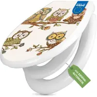 Banjado Familien WC Sitz weiß mit Kindersitz und Absenkautomatik und Motiv Zehn-Augen-Prinzip [TDWK 11173]