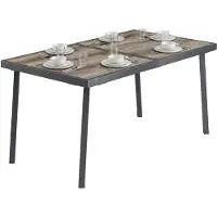 Outsunny Gartentisch, Balkontisch, 145 x 85cm Terrassentisch für 6 Personen Grau