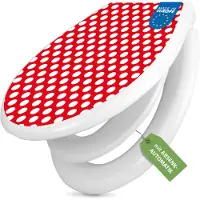 Banjado Familien WC Sitz weiß mit Kindersitz und Absenkautomatik und Motiv Punkte Rot [TDWK 10588]