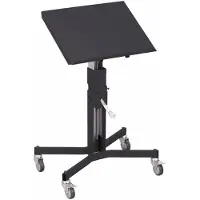Variofit Materialständer höhenverstellbar mit Handkurbel, einseitig neigbar und Ladefläche 510x410mm RAL 7016 Anthrazitgrau