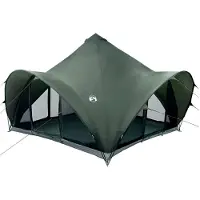 vidaXL Tipi Zelt mit Dach Armeegrün 6-Personen Polyester und Stahl