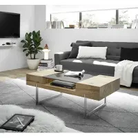 MCA Couchtisch Rewa | Asteiche | mit Glasplatte | 110x60 | Eichefarben / grau