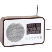 Karlsson - Wecker Fm Radio - Dunkles Holz - 19.2x6.6x12.5cm