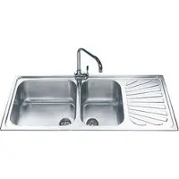 Smeg Edelstahl Küchenspüle SG116D, 1160x500x223 mm, mit 2 Becken