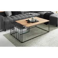 MCA Couchtisch Juba | Eiche massiv | 120x60 | Eichefarben / schwarz