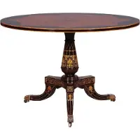 Casa Padrino Luxus Barock Esstisch Braun / Schwarz / Gold - Runder Massivholz Esszimmertisch im Barockstil - Barock Esszimmer Möbel - Luxus Esszimmer Möbel im Barockstil - Edel & Prunkvoll