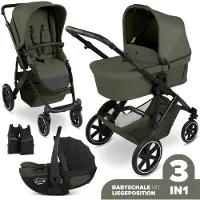 ABC Design Salsa Core 3in1, Betthimmel, Reisesystem-Kinderwagen, Unisex, Aufblasbare Räder, Faltbar