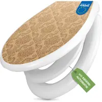 Banjado Familien WC Sitz weiß mit Kindersitz und Absenkautomatik und Motiv Tapete Beige [TDWK 10057]