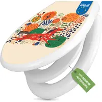 Banjado Familien WC Sitz weiß mit Kindersitz und Absenkautomatik und Motiv Rotes Pferd [TDWK 11209]