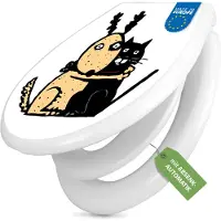 Banjado Familien WC Sitz weiß mit Kindersitz und Absenkautomatik und Motiv Beste Freunde Immer [TDWK 11120]
