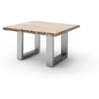 Robas Lund CARTAGENA Couchtisch 75 Edelst.-Optik gebürstet, Farbe:Akazie natur/U-Form