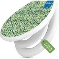 Banjado Familien WC Sitz weiß mit Kindersitz und Absenkautomatik und Motiv Kaleidoscop Grün [TDWK 11169]