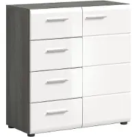 Xonox Salsa Sideboard 4 Schubladen 1 Tür weiß Hochglanz.