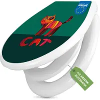 Banjado Familien WC Sitz weiß mit Kindersitz und Absenkautomatik und Motiv Orange Katze [TDWK 11029]
