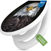 Banjado Familien WC Sitz weiß mit Kindersitz und Absenkautomatik und Motiv Adler [TDWK 12369]