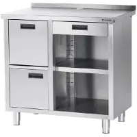 Stalgast Arbeitstisch für Kaffeemaschine, mit Aufkantung, 1000 x 700 x 1000 mm (BxTxH)
