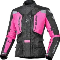 Berik Furmia wasserdichte Damen Motorrad Textiljacke, schwarz/rosa, 44