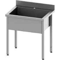 Stalgast Topfspüle ECO mit einem Becken 1000x600x850 mm, 400 mm Beckenhöhe mit Aufkantung, Selbstmontage