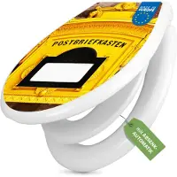 Banjado Familien WC Sitz weiß mit Kindersitz und Absenkautomatik und Motiv Historischer Postkasten [TDWK 10337]