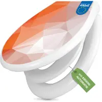Banjado Familien WC Sitz weiß mit Kindersitz und Absenkautomatik und Motiv Orange Polygon [TDWK 12952]