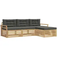 vidaXL Outdoor-Sofagarnitur 4 Stk. Weiß und Anthrazit