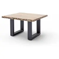 Robas Lund CARTAGENA Couchtisch 75 anthrazit lackiert, Farbe:Akazie natur/U-Form