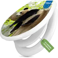 Banjado Familien WC Sitz weiß mit Kindersitz und Absenkautomatik und Motiv Panda [TDWK 10493]