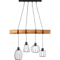 Brilliant Keyla Pendelleuchte 4flg schwarz/holzfarbend schwarz/holzfarbend 99549/76