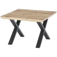 Robas Lund ASOLA furniert Couchtisch 70, Farbe:Eiche/X-Gestell
