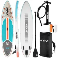 Enero SUP Board aufblasbar FLOW 320 x 81 x 15 cm – Stand Up Paddle Komplettset