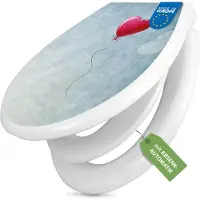 Banjado Familien WC Sitz weiß mit Kindersitz und Absenkautomatik und Motiv Herzballon [TDWK 11282]