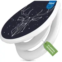 Banjado Familien WC Sitz weiß mit Kindersitz und Absenkautomatik und Motiv Sternbild Hirsch [TDWK 12854]