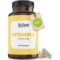Arigato Distribution GmbH Vitamin C 1000 (365 Kapseln = Jahresvorrat) Vitamin C Kapseln hochdosiert