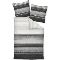 Janine Feinbiber Bettwäsche DAVOS 6481 155x200 cm + 80x80 cm / platin graphit