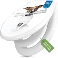 Banjado Familien WC Sitz weiß mit Kindersitz und Absenkautomatik und Motiv Business Day [TDWK 10329]