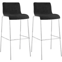 CLP 2er Set Barhocker Hover stapelbar Stoffbezüge Vierfußgestelle bis 150 kg dunkelgrau Gestell Farbe chrom
