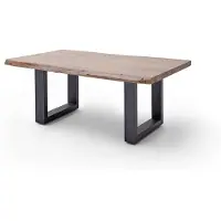 Robas Lund CARTAGENA Couchtisch 110 anthrazit lackiert, Farbe:Akazie walnussfarben/U-Form